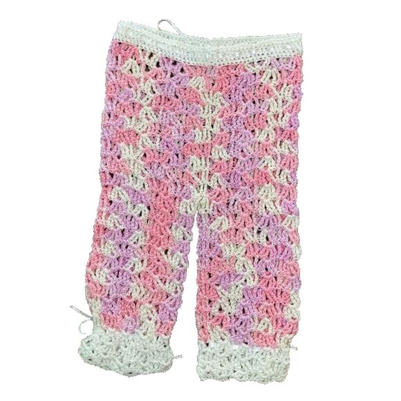 Girls Crochet Tank, Pants & Head Band 3 Piece Set 0-3 Month’s New - Picture 5 of 7